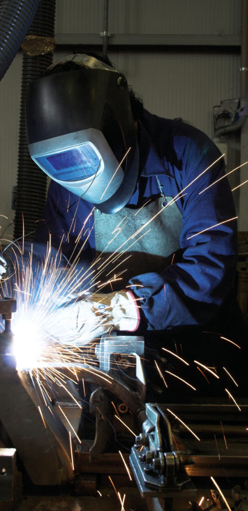 Welding a car chassis