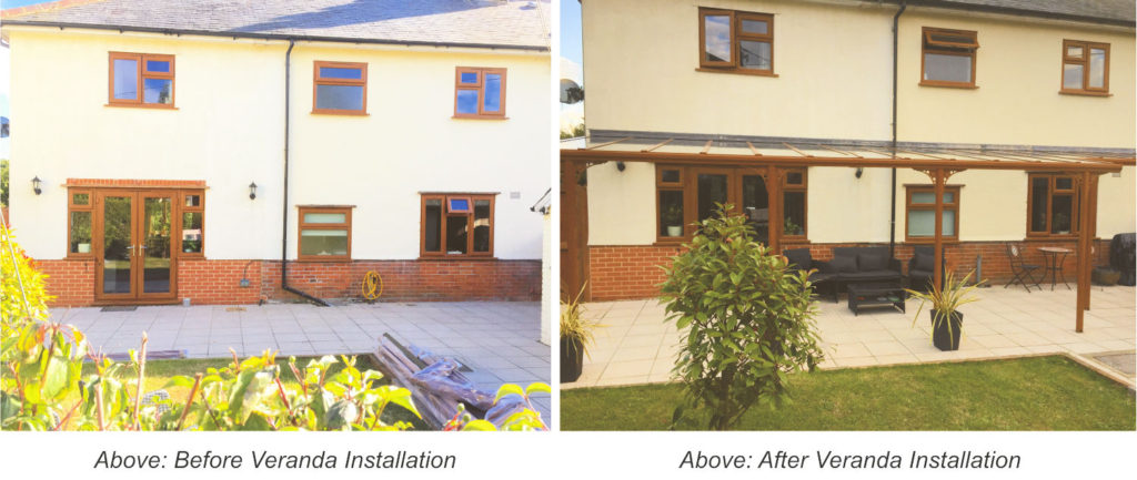 Before adn After: Simplicity 6 Glass Veranda Installed in Essex - Milwood Group