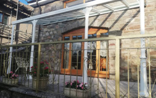 Milwood Group Veranda Installation Llangattock Wales Simplicity 6 Canopy Pro
