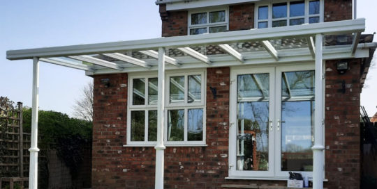 An Attractive veranda installation at a detached North Yorkshire Home Garden, installed by our Trade Partner Alfresco Canopies