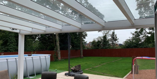 Milwood Group Alfresco Contemporary in RAL 9016 White Installed by SBI Limited in Lancashire