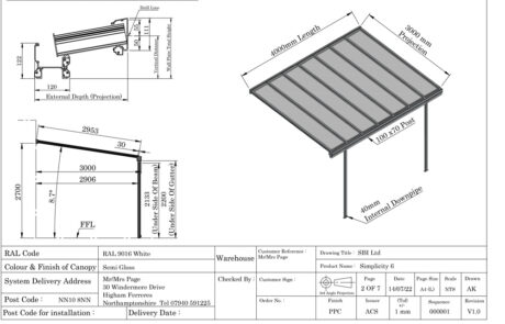 Milwood Group Veranda Simplicity 6 Installation SBI Limited Northamptonshire Design CAD Drawings