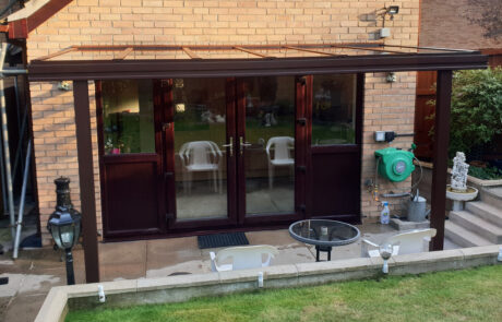 Milwood Group Installation Of Chocolate Brown Veranda In Wales Installed By Greenspace Living