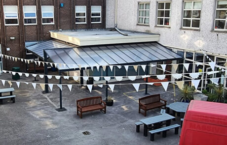 Milwood Group Simplicity 16 Veranda Installation Secondary School Roofit In Ireland