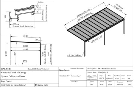 Milwood Group Simplicity 6 Veranda Installation North Yorkshire NGT CAD Drawing