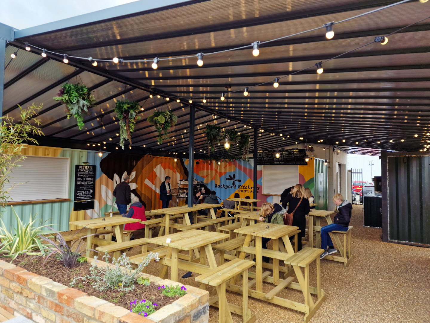 Complex Commercial Canopy Open Air Street Food Ely Cambridge Canopies