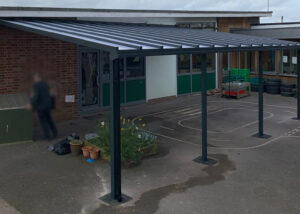 Delightful commercial canopy installation at primary school in Leamington Spa, installed by our Trade Partner Cambridge Canopies